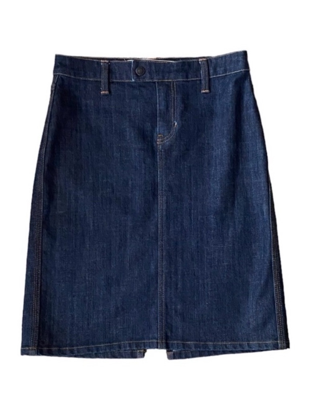 GAP Vintage Dark Wash Denim Pencil Skirt Back Split Stretch Jean Skirt 1 XS 29